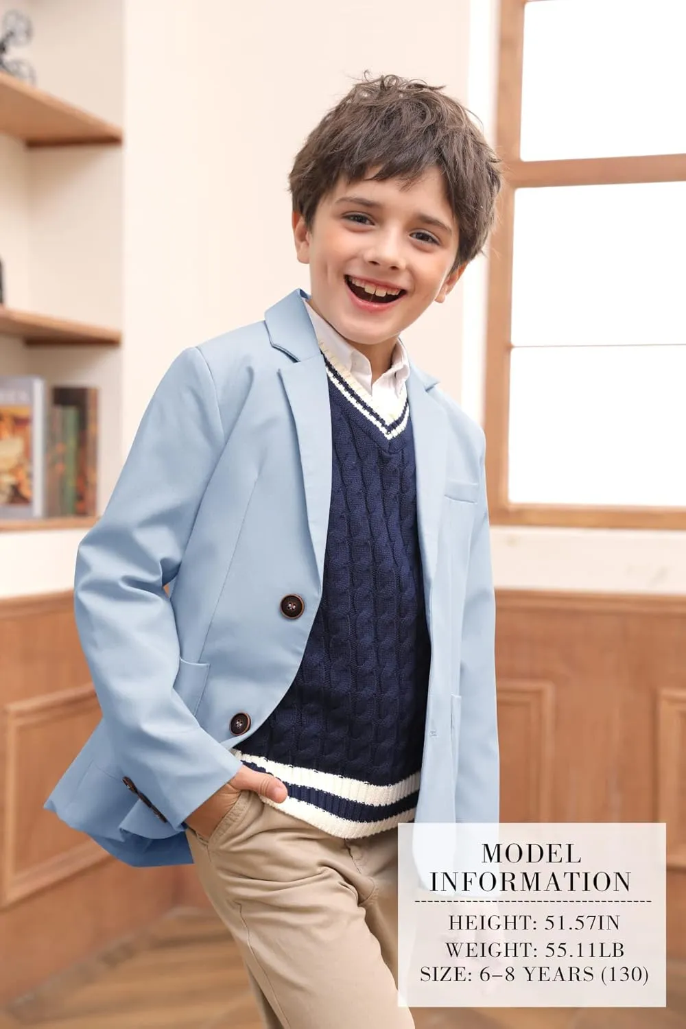 Toddler Boys' Blazer Jackets Lightweight Stylish Two Buttons Solid School Suit Casual Sport Coat