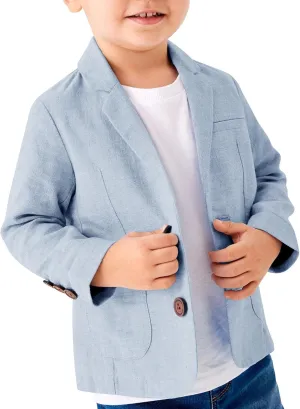 Toddler Boys' Blazer Jackets Lightweight Stylish Two Buttons Solid School Suit Casual Sport Coat