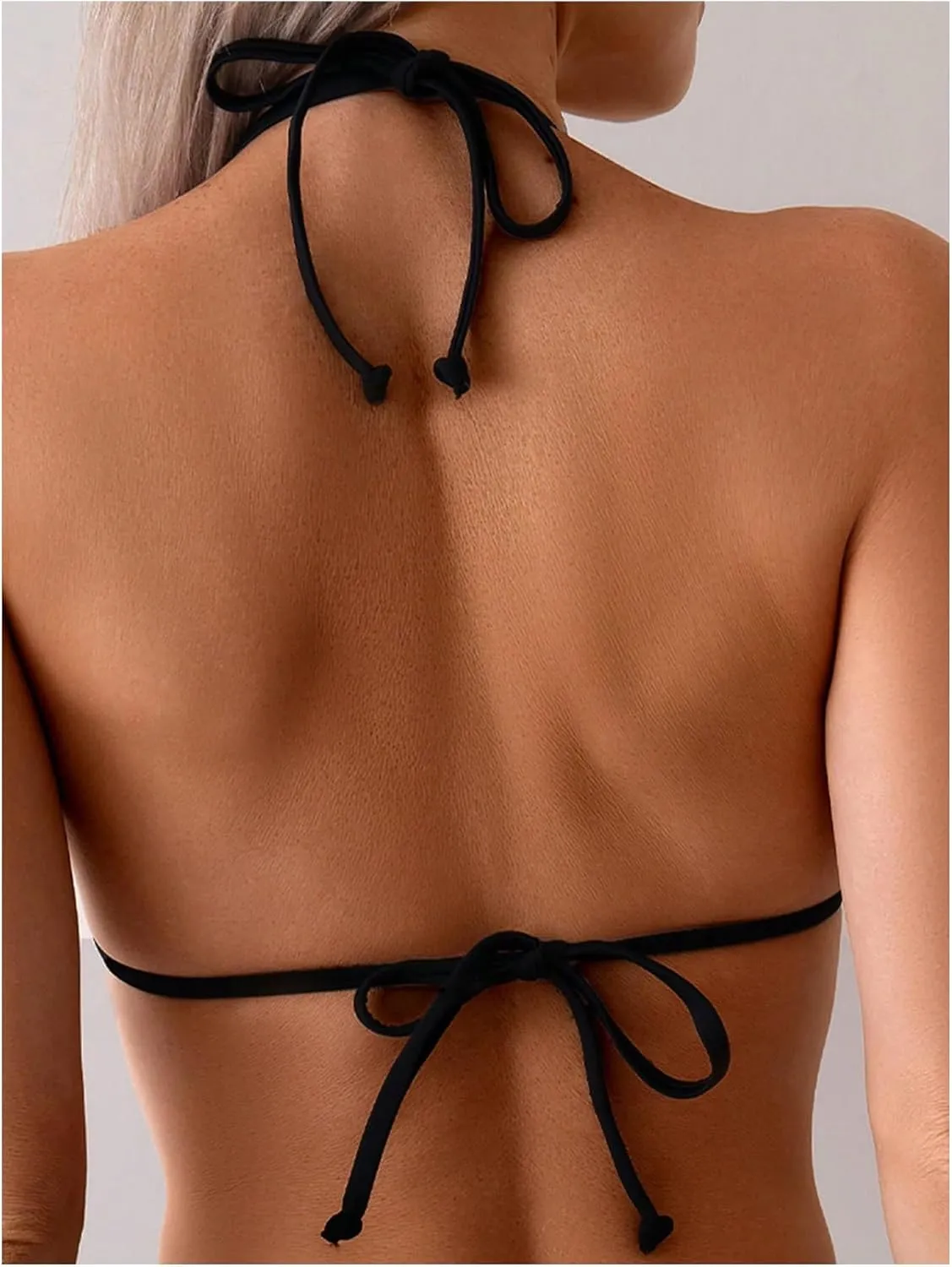 Verdusa Women's Floral Print Halter Bikini Top String Triangle Bra Swimsuit Tops