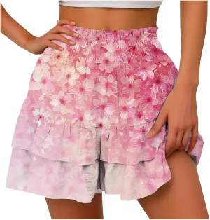 Vintage Flowy Boho Shorts for Women Casual High Waist Soft Lightweight Shorts Summer 2025 Tennis Golf Skorts Outfits