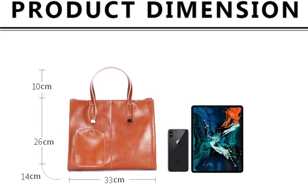 Vintage Women Genuine Leather Tote Bags Top Handle Casual Shoulder Purse Satchel Handbags