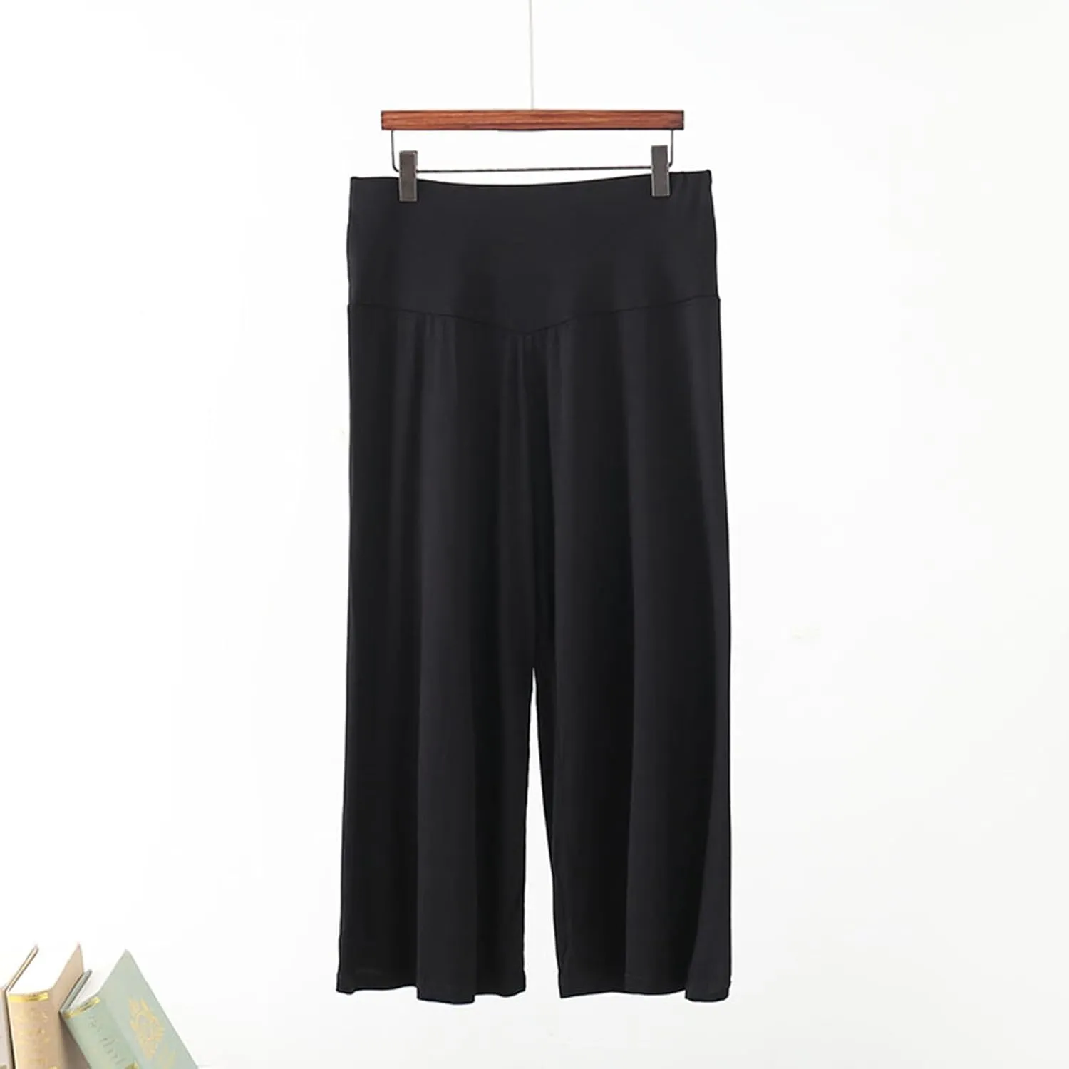 Wide Leg Yoga Capris for Women Casual Loose Soft Cropped Lounge Pant Trousers High Waist Flowy Yoga Pants