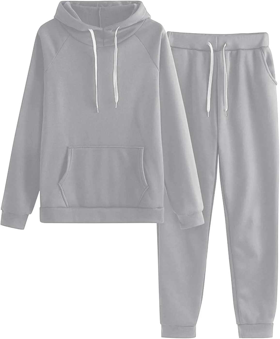 Women 2 Piece Outfits Sweatsuit Long Sleeve Crewneck Drawstring Tracksuit Pullover and Wide Leg Pants