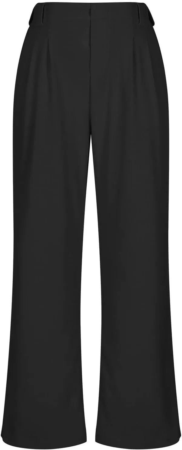 Women High Waist Wide Leg Palazzo Pants Casual Long Button Down Loose Business Work Office Trousers with Pockets