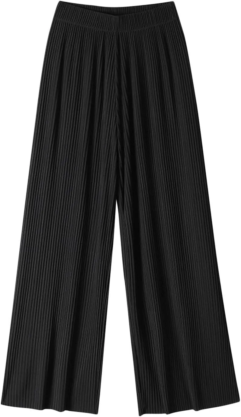 Women Ice Silk Palazzo Pants Summer Baggy Wide Leg High Waist Casual Long Trousers Jogger Pants 2024 Trendy Sweatpant