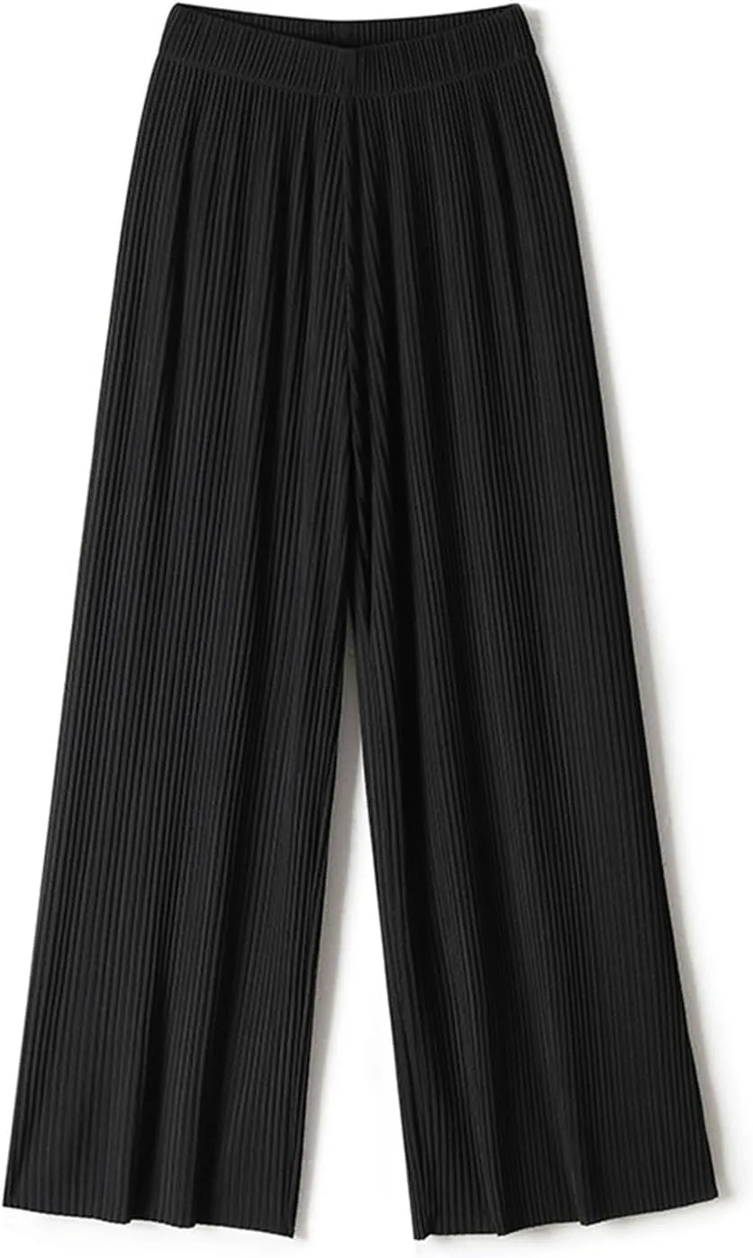 Women Ice Silk Palazzo Pants Summer Baggy Wide Leg High Waist Casual Long Trousers Jogger Pants 2024 Trendy Sweatpant