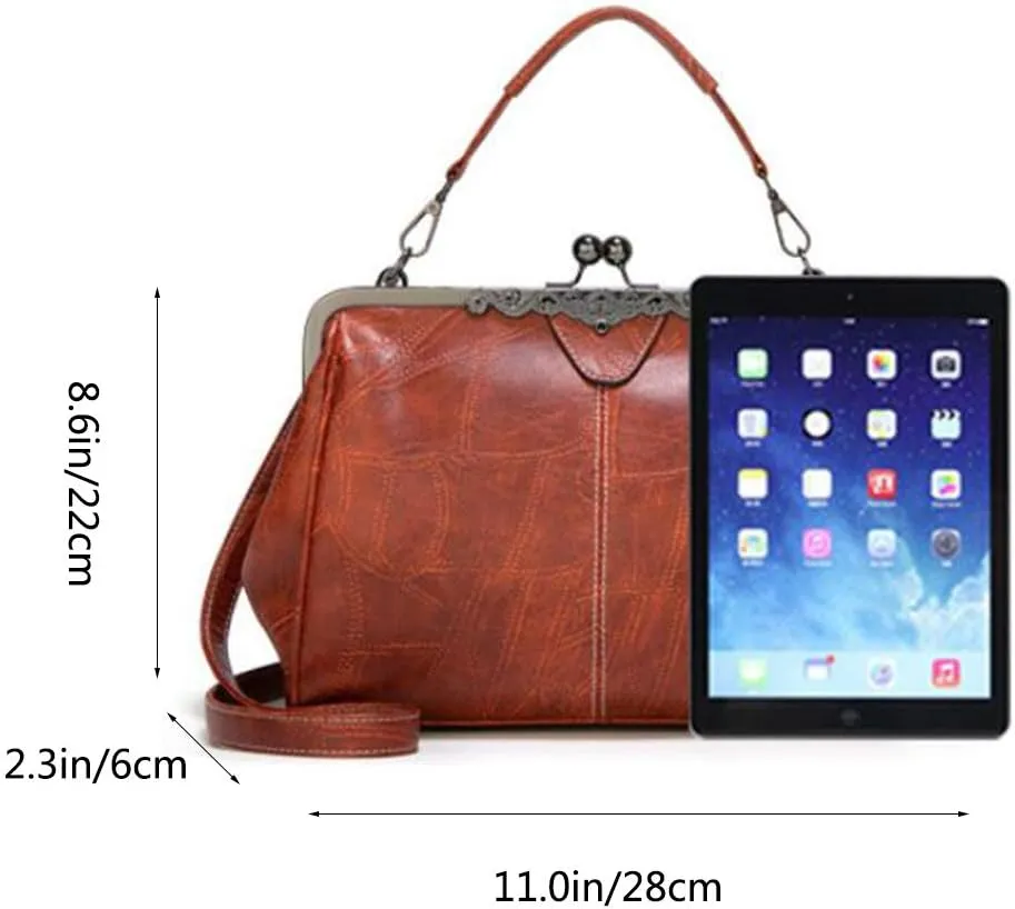 Women Retro Tote Hobo Bags PU Leather Top Handle Backpacks Clutches Satchel Handbags