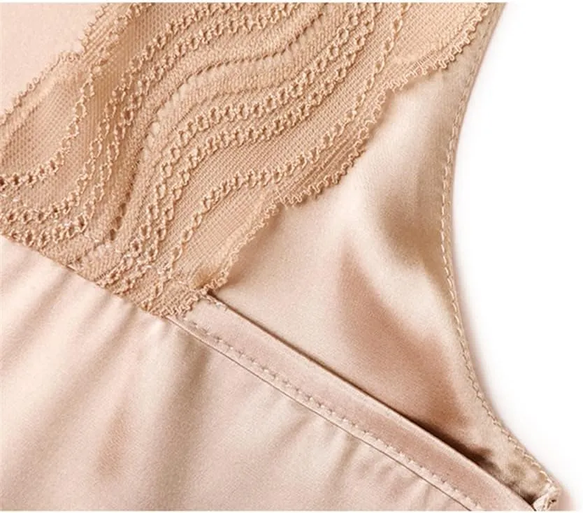 Women Silk Camisole Tops Satin Halter Top Lace V-Neck Sexy Tank Tops