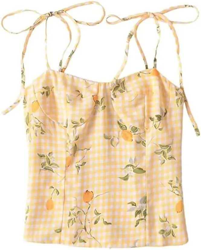 Women Style Floral Print Chiffon Camisole Sexy Sleeveless Holiday Summer Chic Crop Top