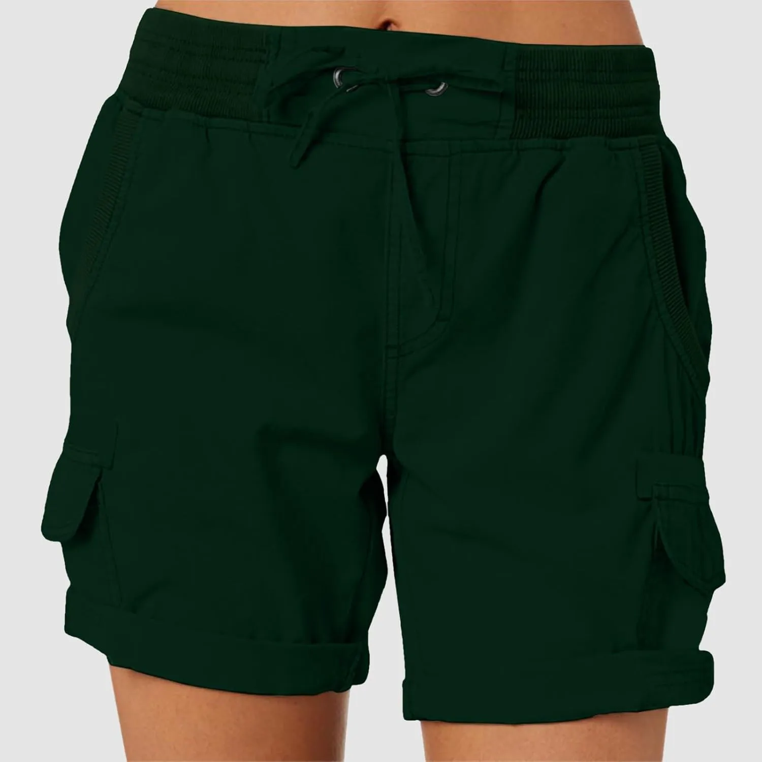 Women Summer Cargo Shorts Lightweight Multi-Pockets Loose Hiking Shorts Mid Rise Casual Trendy Outdoor Workout Short