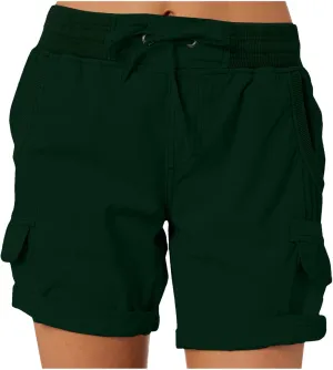 Women Summer Cargo Shorts Lightweight Multi-Pockets Loose Hiking Shorts Mid Rise Casual Trendy Outdoor Workout Short