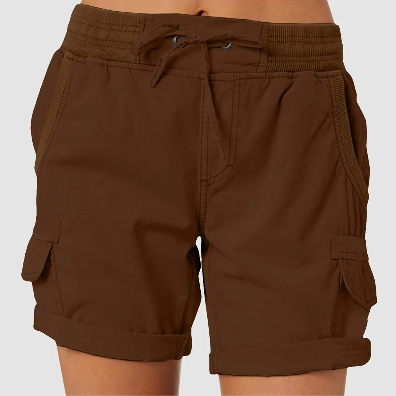 Women Summer Cargo Shorts Lightweight Multi-Pockets Loose Hiking Shorts Mid Rise Casual Trendy Outdoor Workout Short