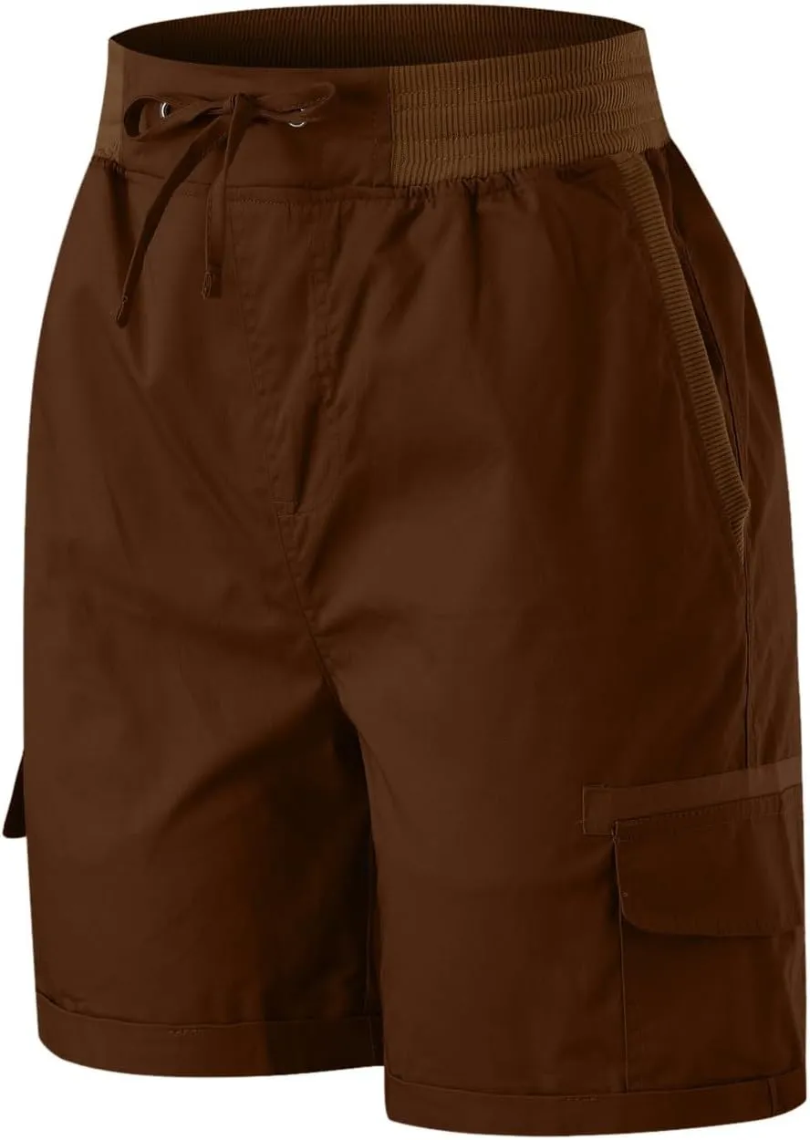 Women Summer Cargo Shorts Lightweight Multi-Pockets Loose Hiking Shorts Mid Rise Casual Trendy Outdoor Workout Short