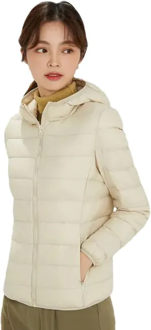 Women Ultra Light Down Jacket White Duck Down Hooded Jackets Warm Coat Parka Female Portable Outwear Windbreaker