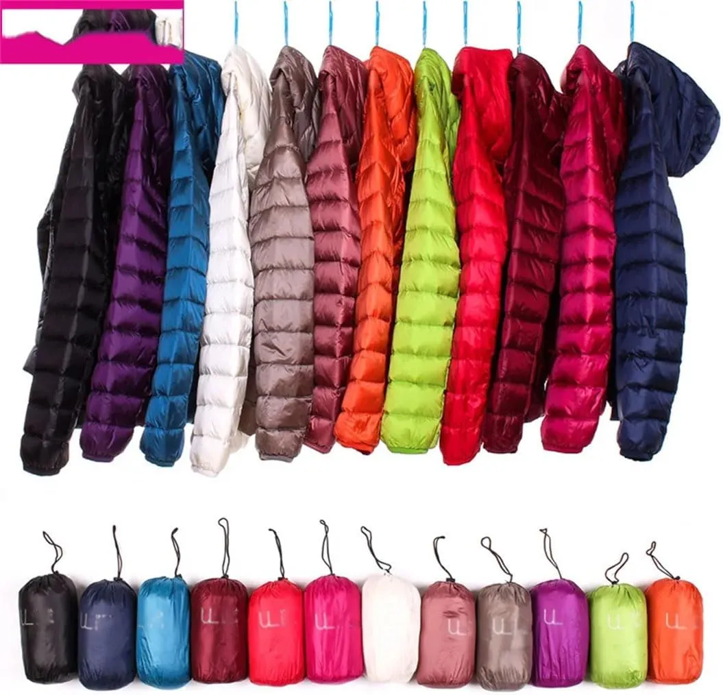 Women Ultra Light Down Jacket White Duck Down Hooded Jackets Warm Coat Parka Female Portable Outwear Windbreaker
