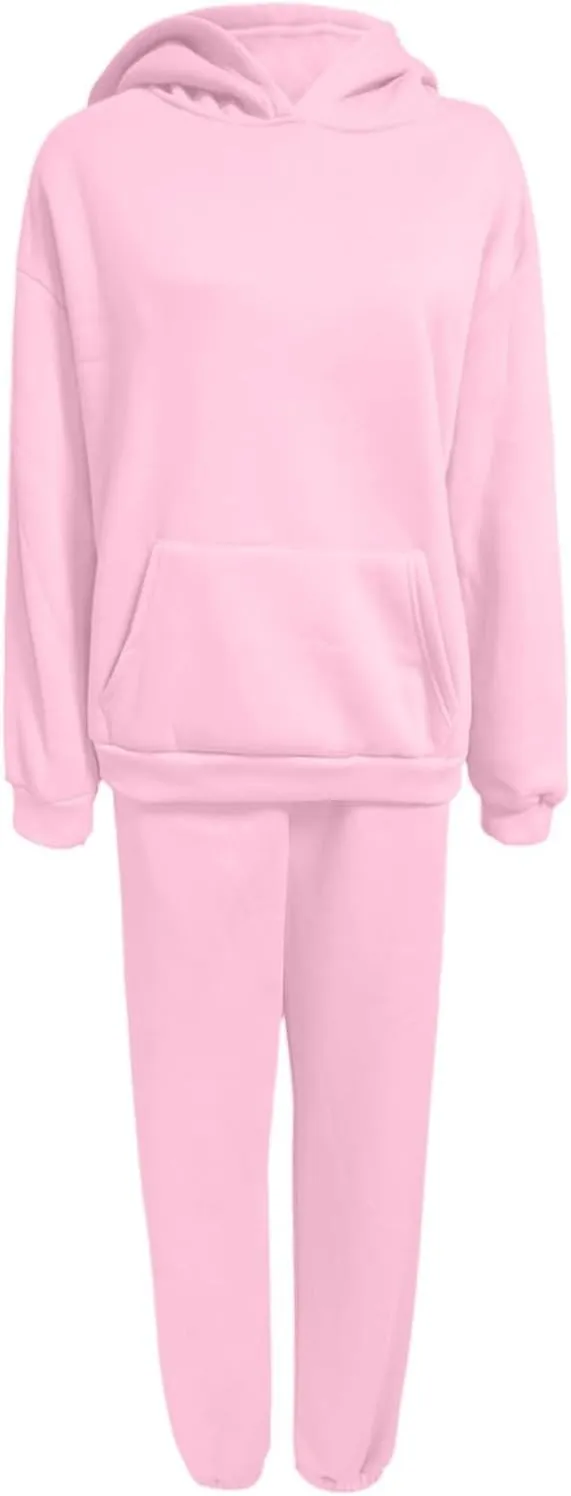 Womens 2 Piece Outfits Lounge Hoodie Sweatsuit Sets Oversized Sweatshirt Baggy Jogger Sweatpants Tracksuit