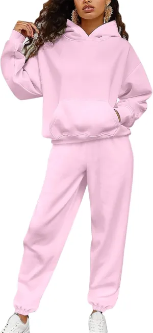 Womens 2 Piece Outfits Lounge Hoodie Sweatsuit Sets Oversized Sweatshirt Baggy Jogger Sweatpants Tracksuit