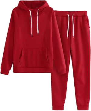 Women's 2 Piece Outfits Lounge Set Long Sleeve V Neck Athletic Sweat Pullover Sweatshirt Joggers