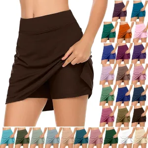 Women's Athletic Tennis Skorts with Pockets Built-in Shorts Summer Causal Yoga Running Workout Golf Skirts 2 in 1