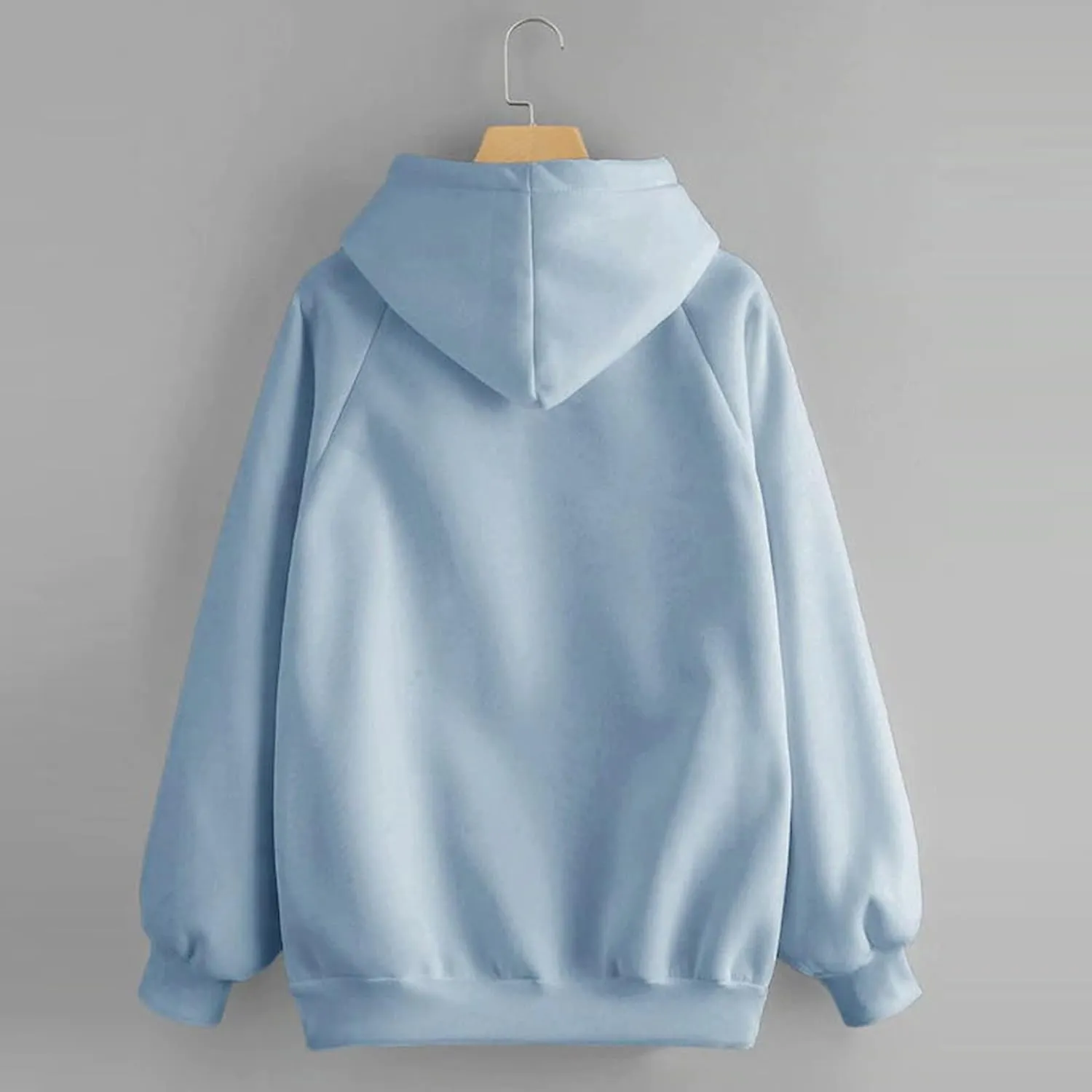 Women's Basic Hoodies Long Sleeve Classic Solid Lightweight Pullover Tops Casual Loose Fit Hooded Sweatshirt with Pocket