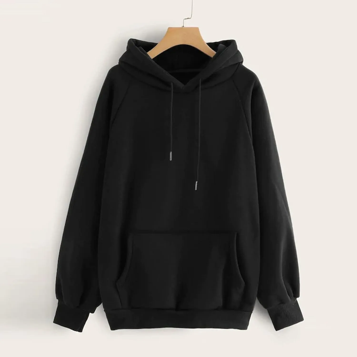 Women's Basic Hoodies Long Sleeve Classic Solid Lightweight Pullover Tops Casual Loose Fit Hooded Sweatshirt with Pocket