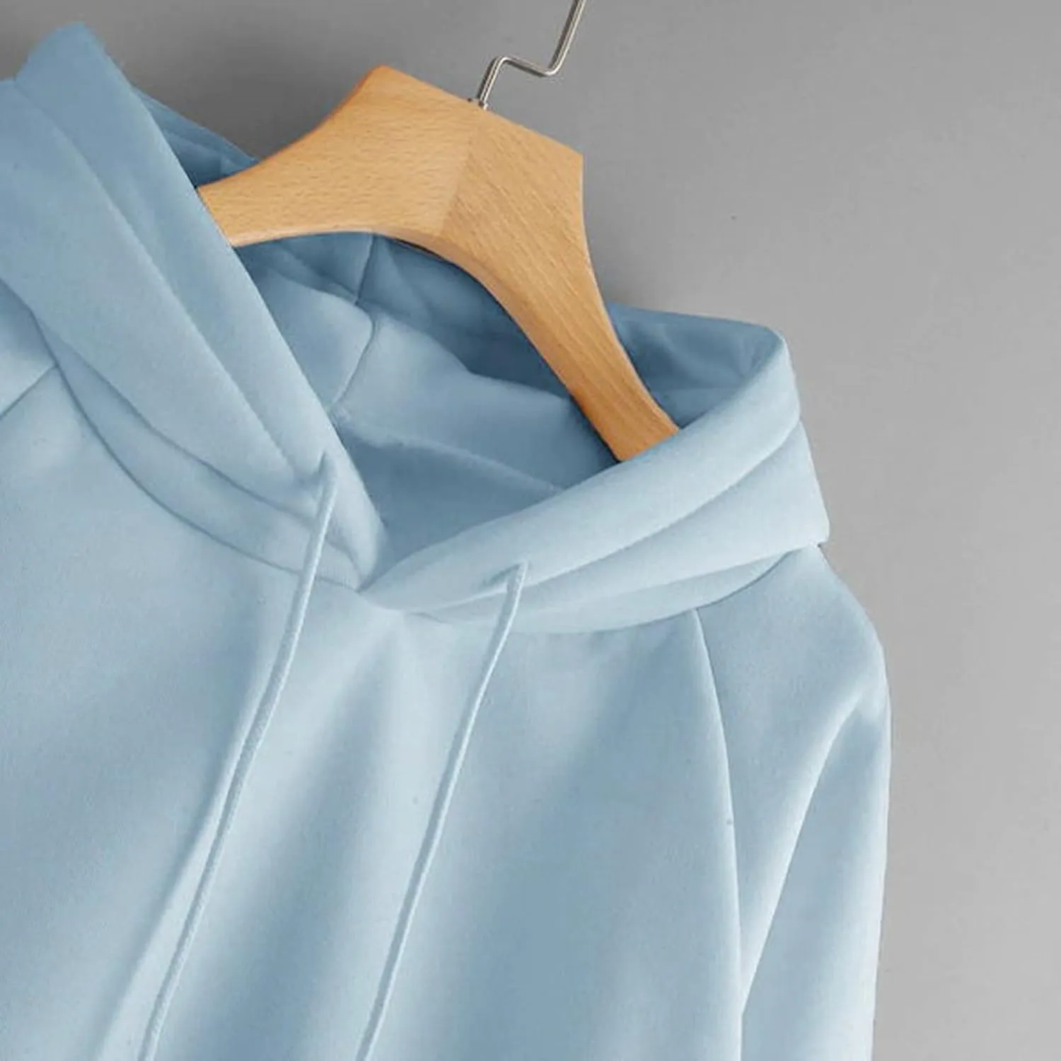 Women's Basic Hoodies Long Sleeve Classic Solid Lightweight Pullover Tops Casual Loose Fit Hooded Sweatshirt with Pocket