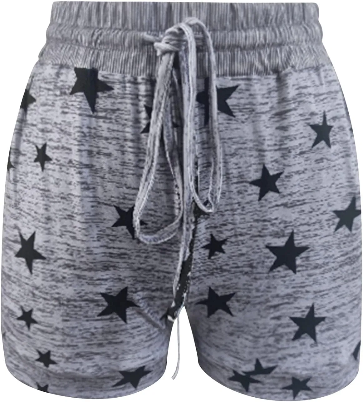 Womens Beach Sport Short Summer Trendy Elastic Slim Drawstring Star Print Short Pants Sport Casual Yoga Short Trouser