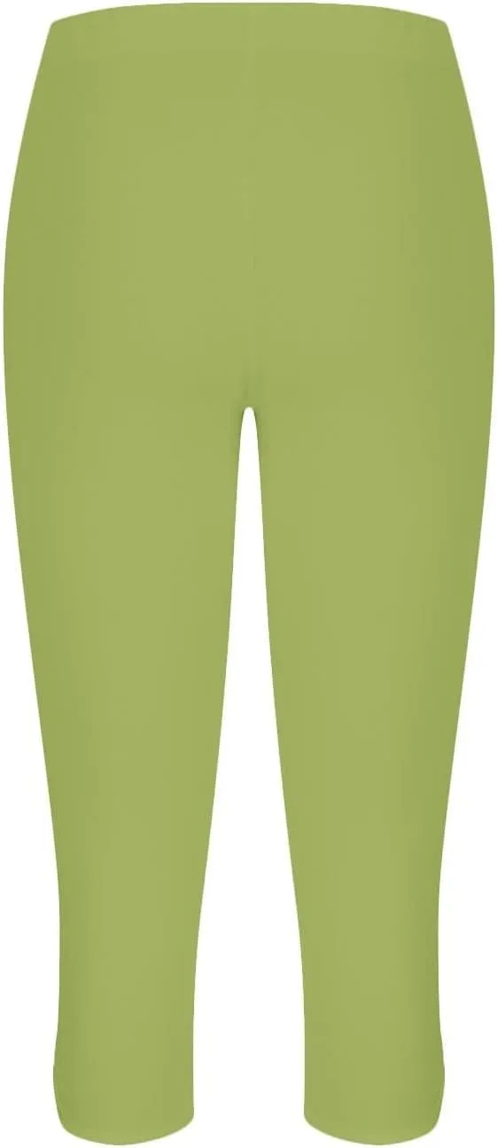 Womens Capris Summer Dressy Cropped High Waisted Yoga Pants Casual Lightweight Soft Leggings Workout Pants