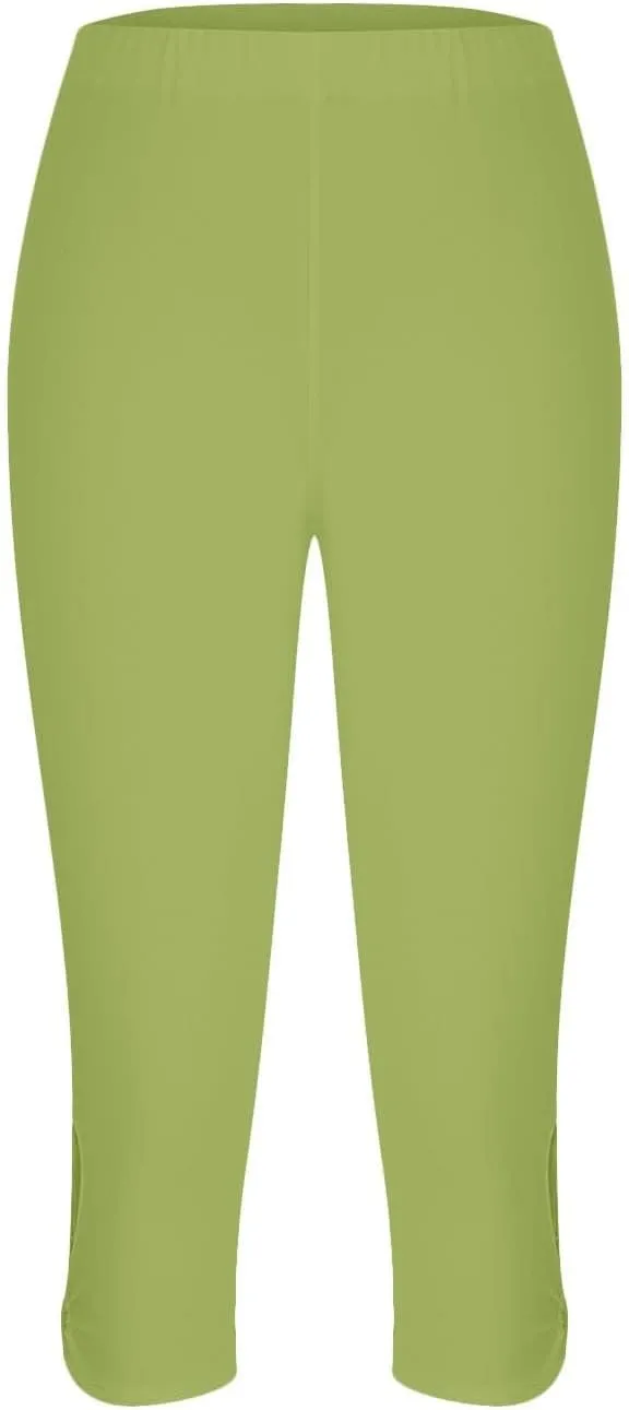 Womens Capris Summer Dressy Cropped High Waisted Yoga Pants Casual Lightweight Soft Leggings Workout Pants