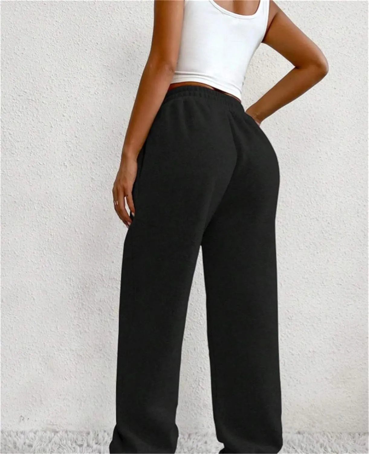 Womens Casual Pants V Crossover Waist Sweatpants Cinch Bottom Workout Trousers Baggy Y2K Jogger