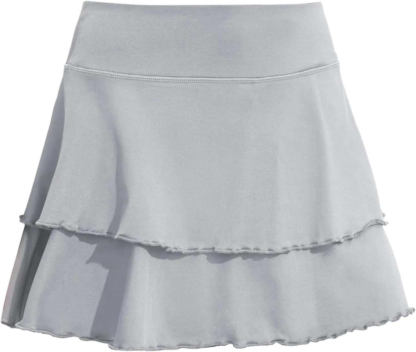 Women's Double Layered Pleats Tennis Skirts for Women High Waisted Skirt with Shorts Pockets Polyester Shorts