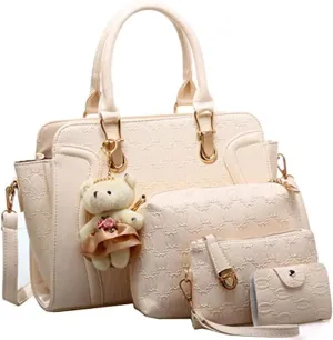Women's Fashion Handbags Tote Bags Shoulder Bag Top Handle Satchel Purse Set 4pcs