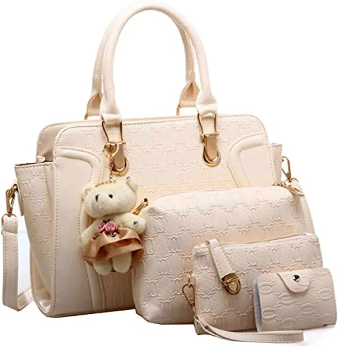 Women's Fashion Handbags Tote Bags Shoulder Bag Top Handle Satchel Purse Set 4pcs