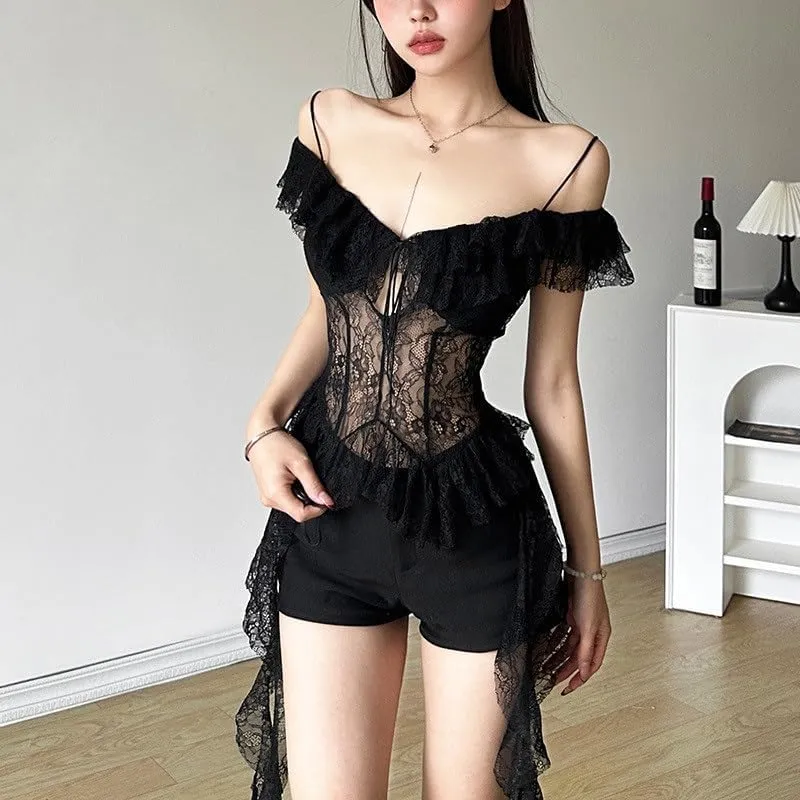 Womens Lace Tassel Backless Spaghetti Strap Camisole Sexy Sleeveless Party Vest Fashion Top