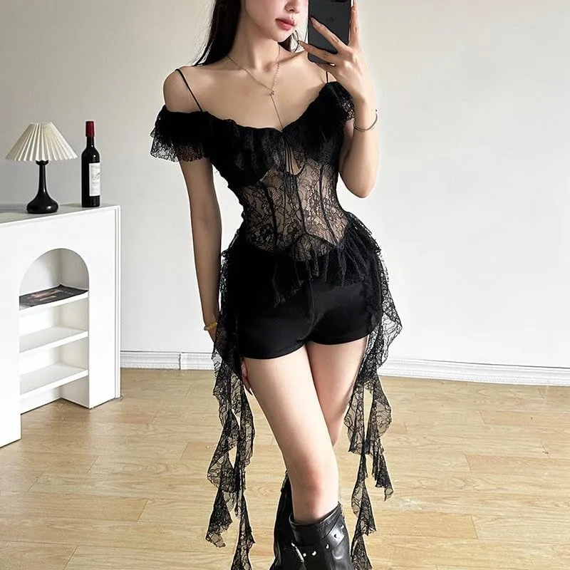 Womens Lace Tassel Backless Spaghetti Strap Camisole Sexy Sleeveless Party Vest Fashion Top