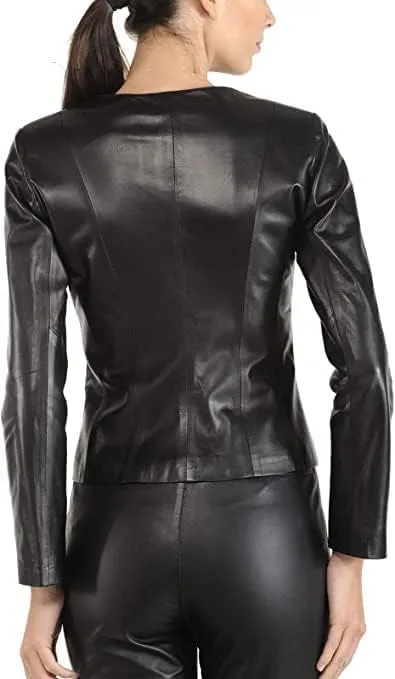 Women's Leather Jackets - Motorcycle Biker Lambskin Leather Jacket For Girl, Moto Riding Party & Casual Jackets