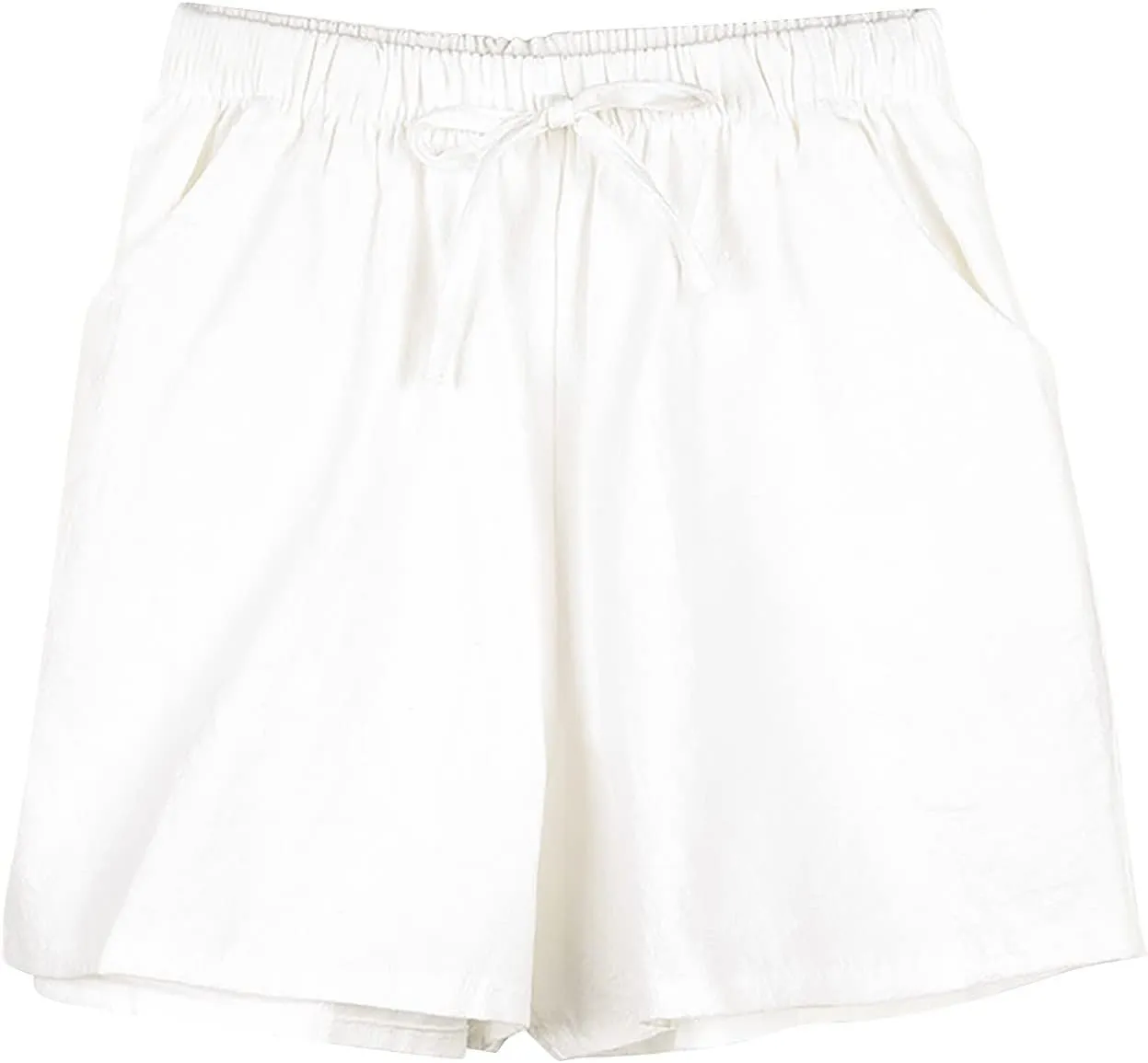 Women's Linen Shorts Casual Summer Elastic High Waisted Baggy Trouser Soft Comfy Drawstring Summer Vacation Outfits