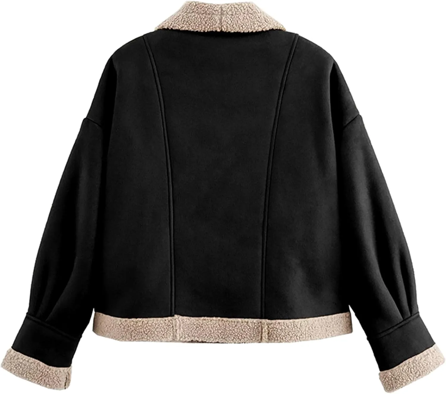Women's Long Sleeve Oversized Sherpa Fleece Jacket With Cozy Stylish Winter Coat For Casual Wear Warm Outerwear