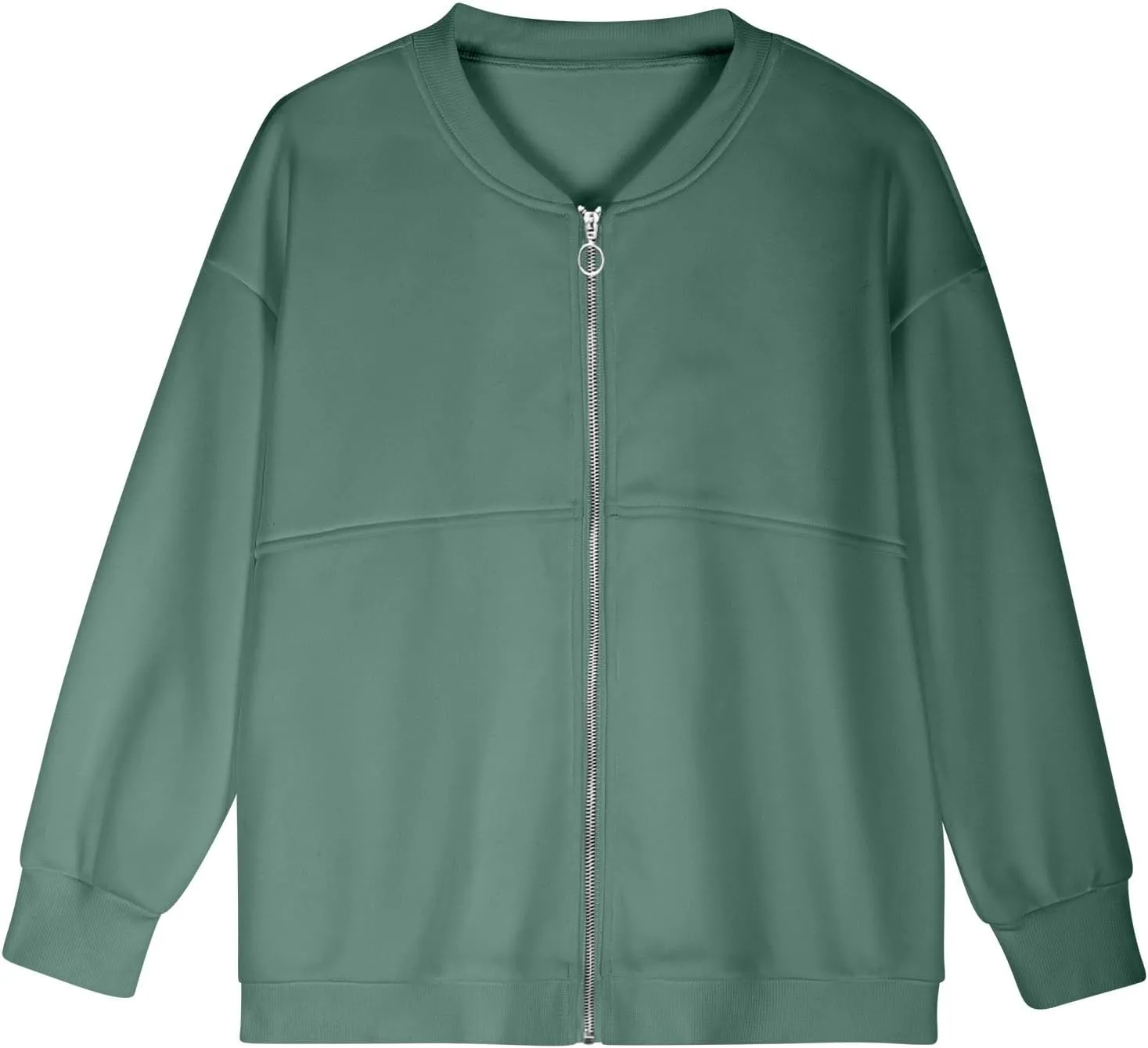 Womens Oversized Sweatshirts Hoodies Zip Up Pullover Fall Cool Outfits Crew Neck Simple Elegant Winter Jack Coat
