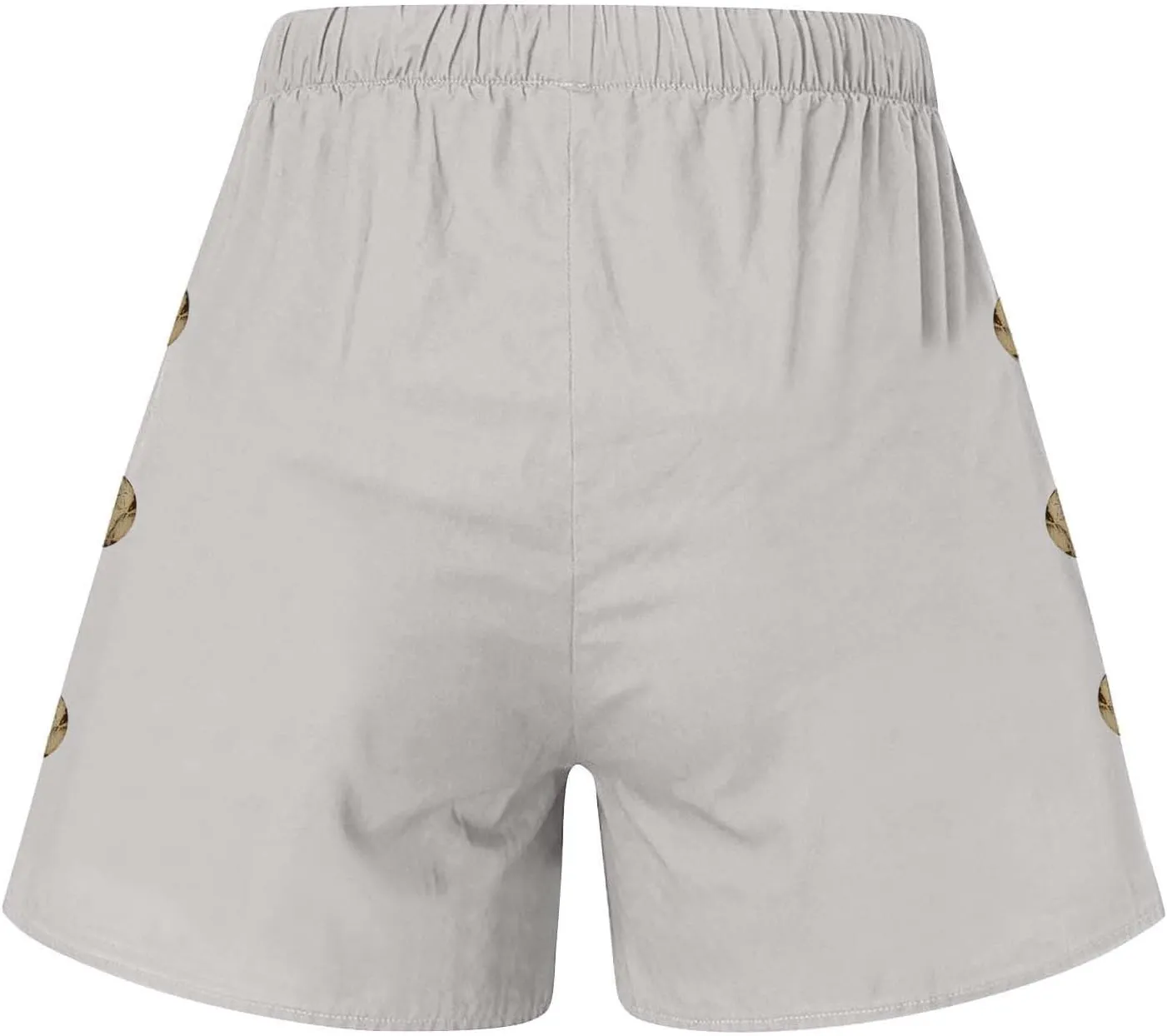 Womens Shorts Comfy Drawstring High Waist Cotton Shorts Solid Lounge Summer Beach Trouser Short with Button Pockets