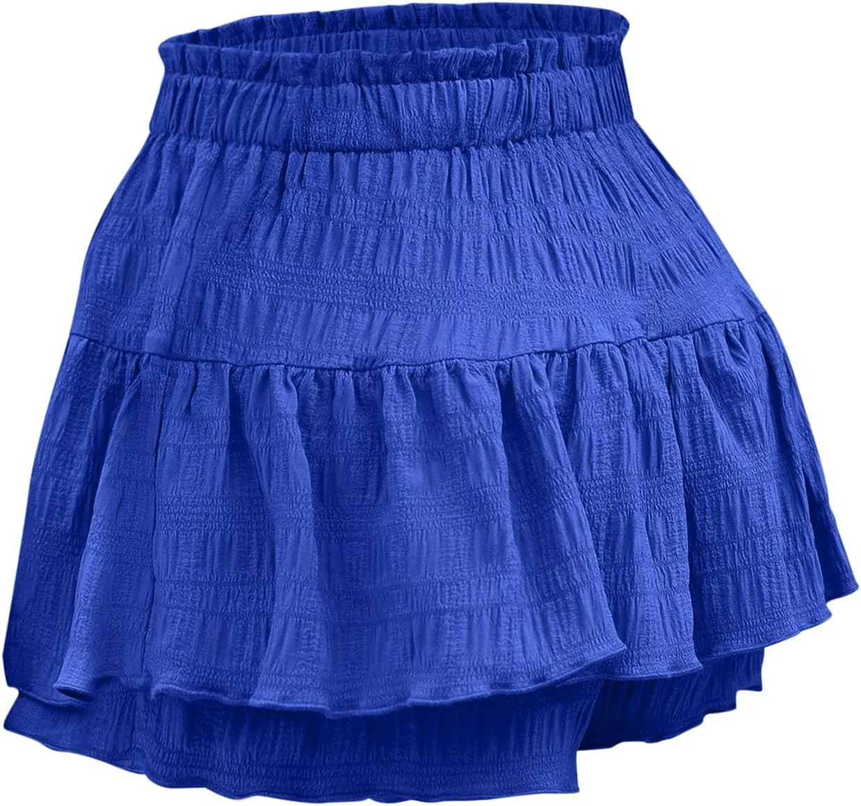 Womens Shorts Trendy Ruffle Hem Tiered Flowy Skorts High Waisted Drawstring Casual Summer Tennis Skirt Shorts 2025
