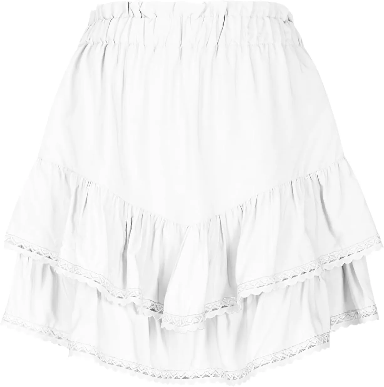 Women's Skirt Solid Color Mesh Layered Stylish Mini Shorts Elegant High Waisted Casual Skirt with Sheer Overlay