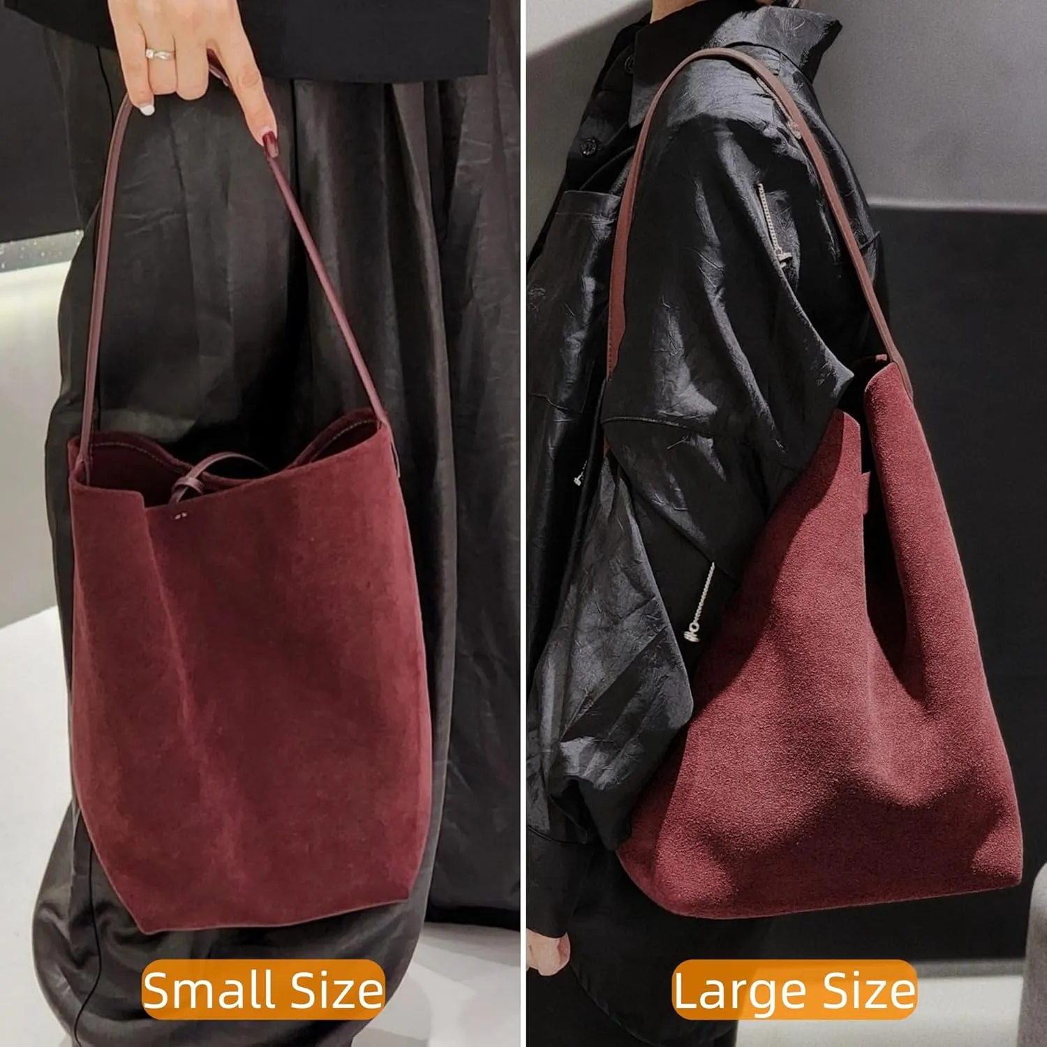Women's Suede Leopard Bucket Shoulder Bag Genuine Leather Handbag Top Handle Tote