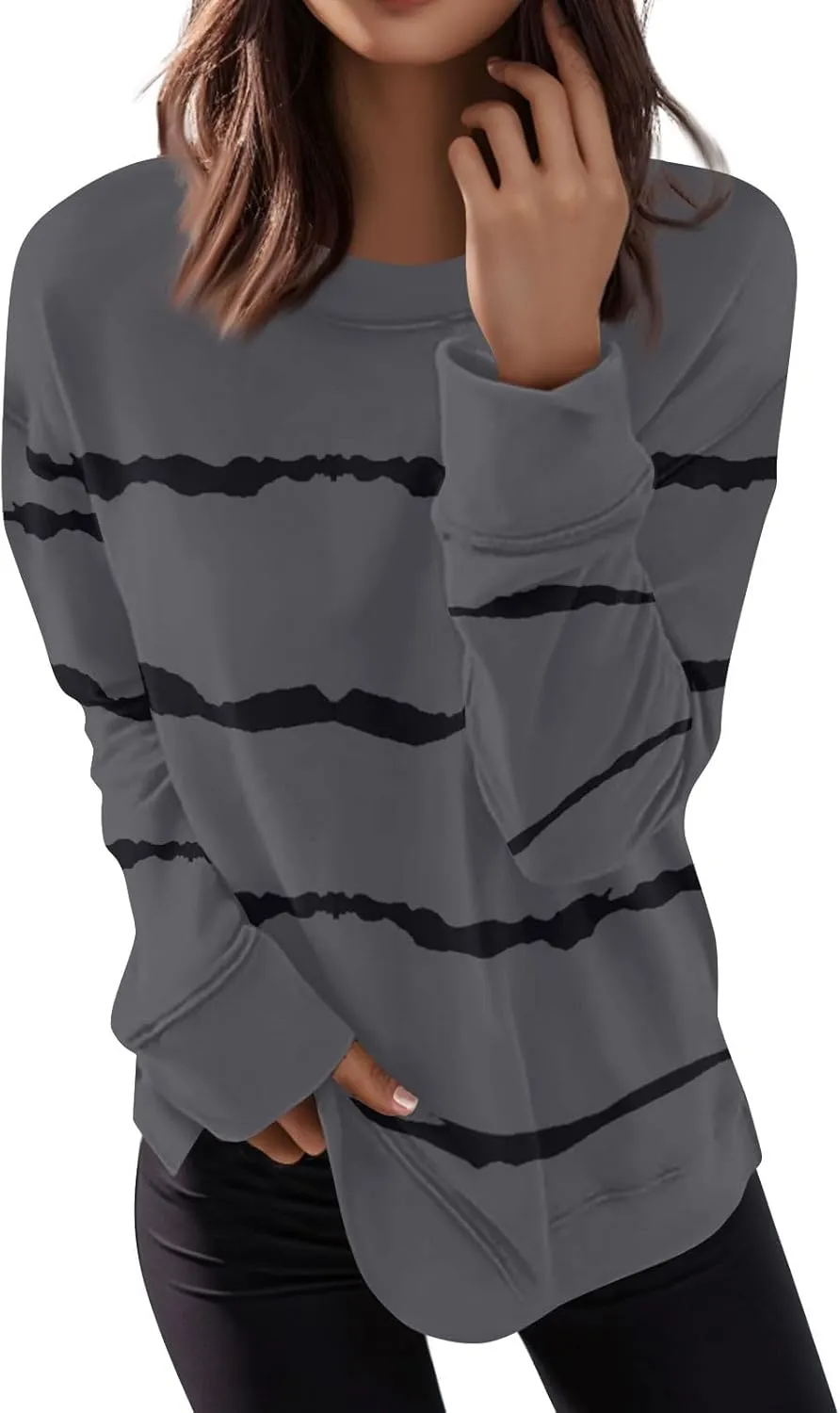 Womens Sweatshirt Oversized Crew Neck Pullover Tops Casual Long Sleeve Shirts Going Out Trendy Outfits