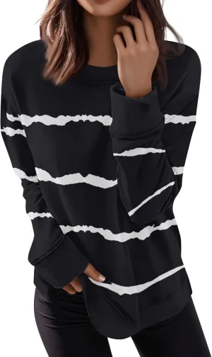 Womens Sweatshirt Oversized Crew Neck Pullover Tops Casual Long Sleeve Shirts Going Out Trendy Outfits