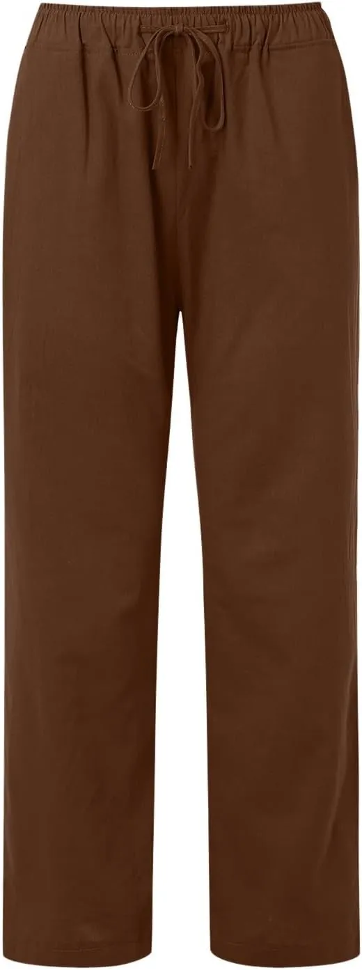 Womens Wide Leg Harem Pants Winter Tight Travel Jeans with Pockets Flare Leggings Elastic Waist