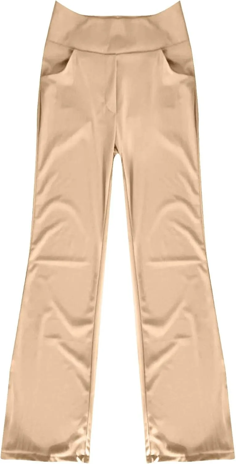 Womens Wide Leg Yoga Pants Casual Work Dress Pants Loungewear Sweatpant High Waist Comfy Loose Trousers with Pockets