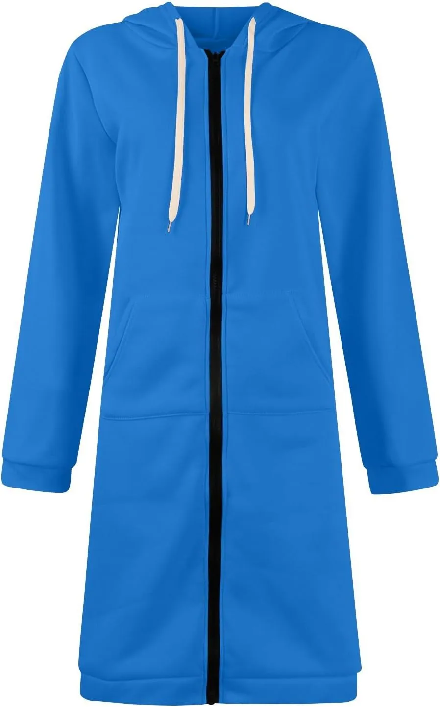 Womens Zip Up Hoodies Fall Lightweight Long Hooded Sweatshirt Oversized Fleece Jacket with Pockets