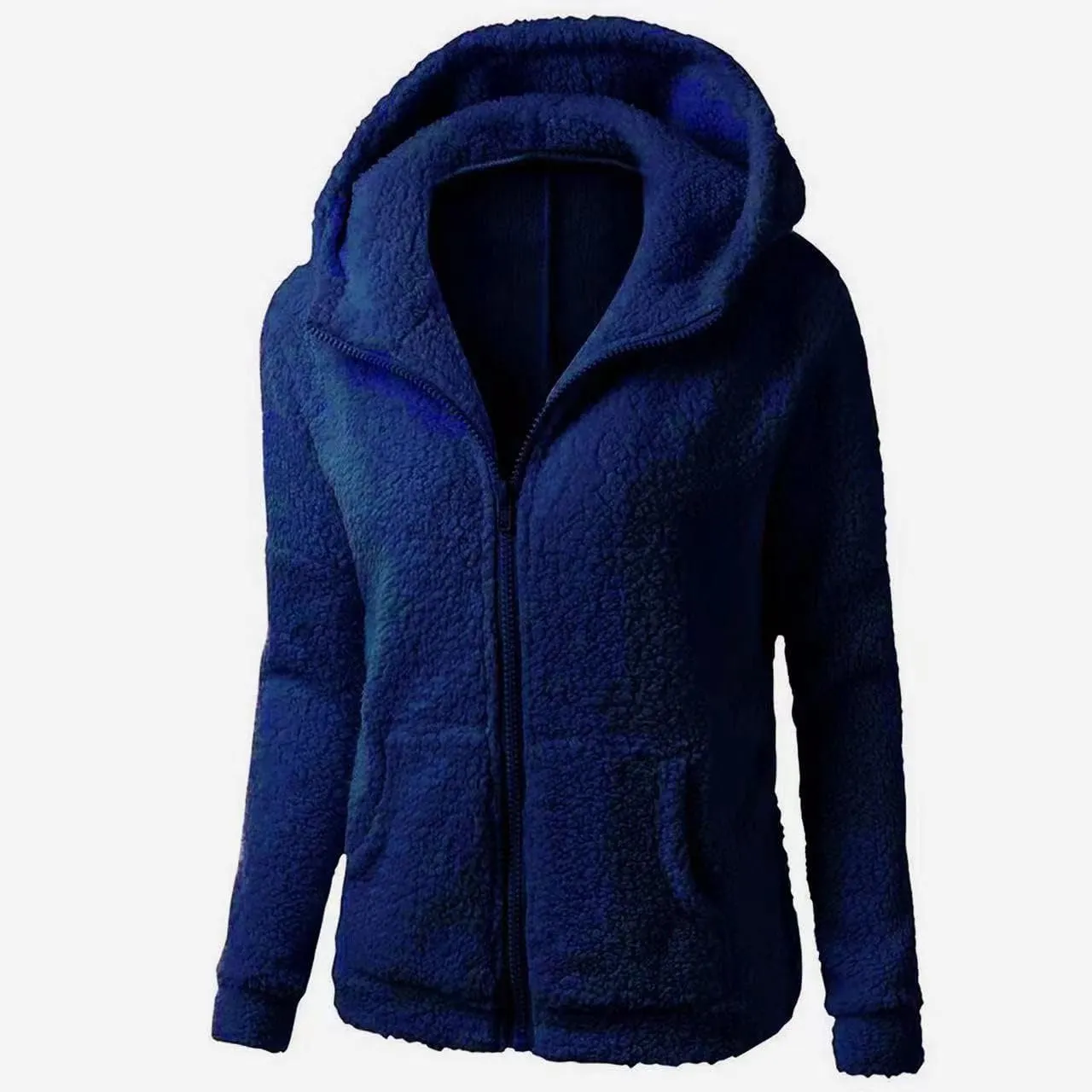 Womens Zip Up Hoodies Lightweight Fleece Lined Coats Winter Warm Coat Outwear Hooded Cotton Wool Coat with Pockets