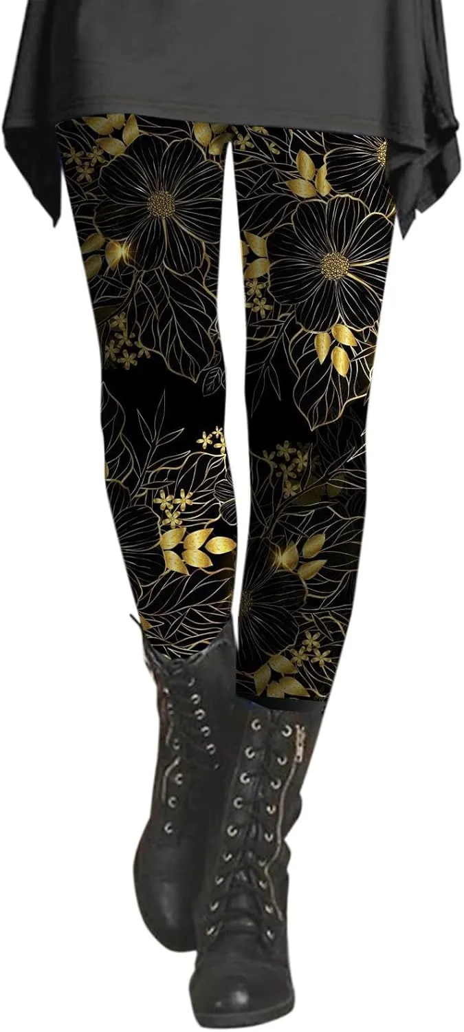 Workout Leggings for Women Fashion Soft Daily Vacation Deep Green Gray Green All Seasons Flare Leggings for Women